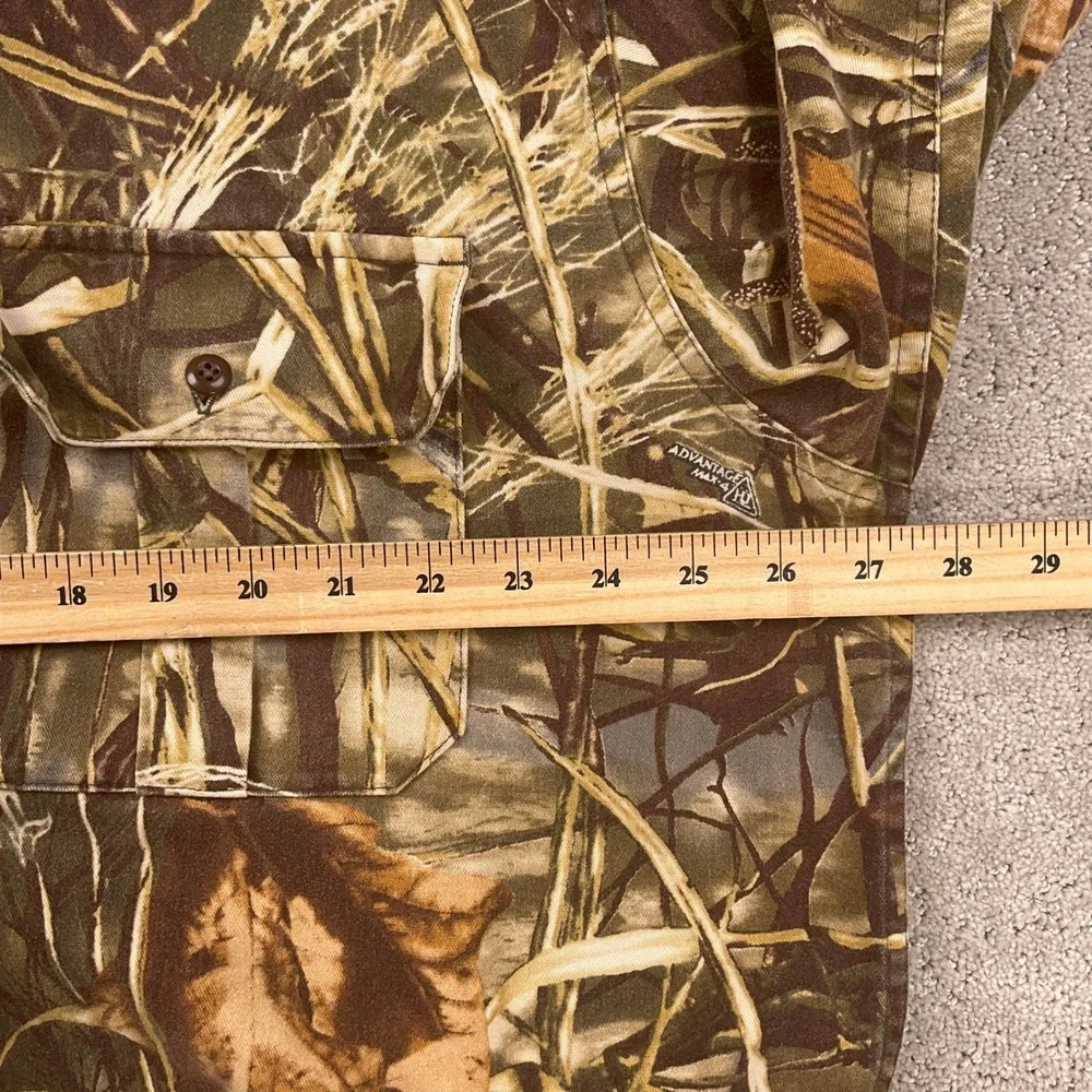 Cabelas‎ Advantage Shirt Mens XLarge Brown Woodland Camo Max-4 HD Long Sleeve